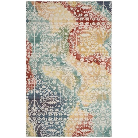 Safavieh Mystique Small Rectangle Area Rug, Blue and Rust - 4 x 6 ft. MYS926T-4